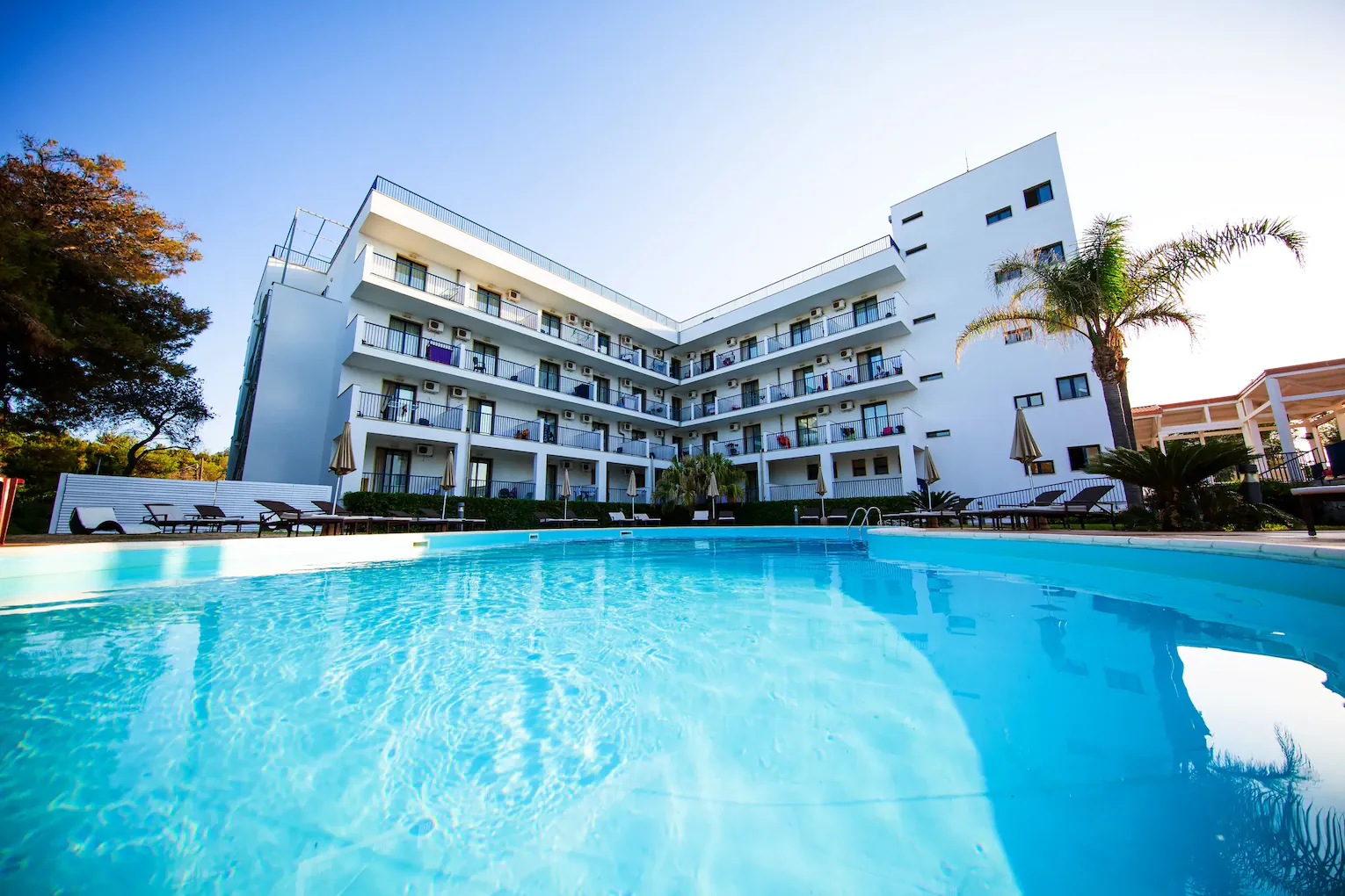 Ticho's Greenblu Hotel — piscina esterna e struttura immersa nella pineta